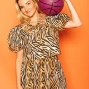 QUEEN OF SPARKLES Tiger Cotton Button
Down Skirt Size L NWT